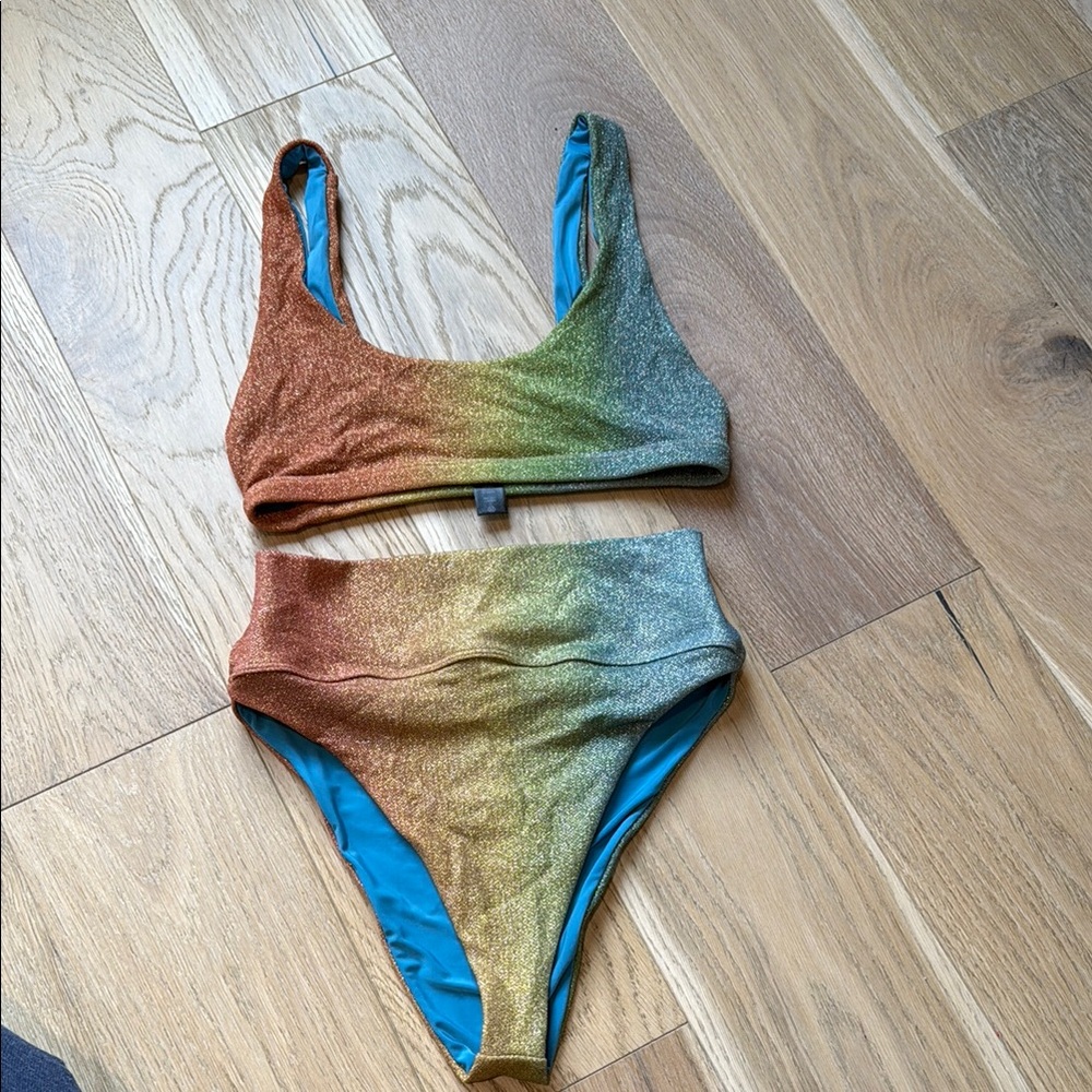 Beach Riot Metallic Bikini Set